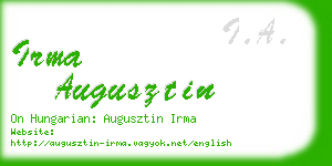 irma augusztin business card